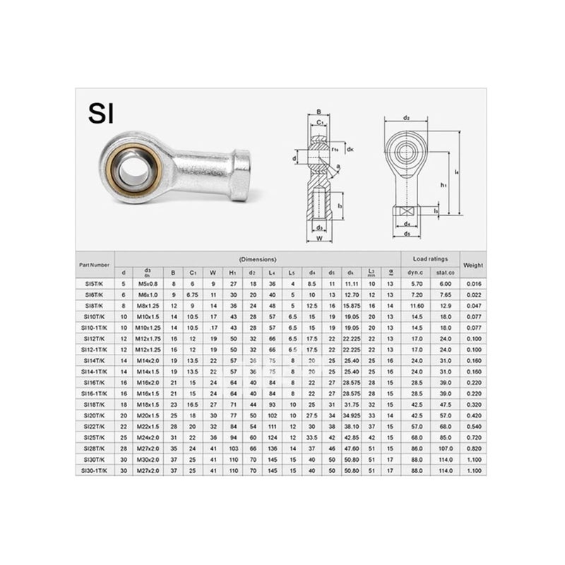 SA6 6mm خيط يميني متري وصلة كروية محمل نهاية قضيب ذكر أنثى 5mm 8mm 10mm 12mm - Image 5